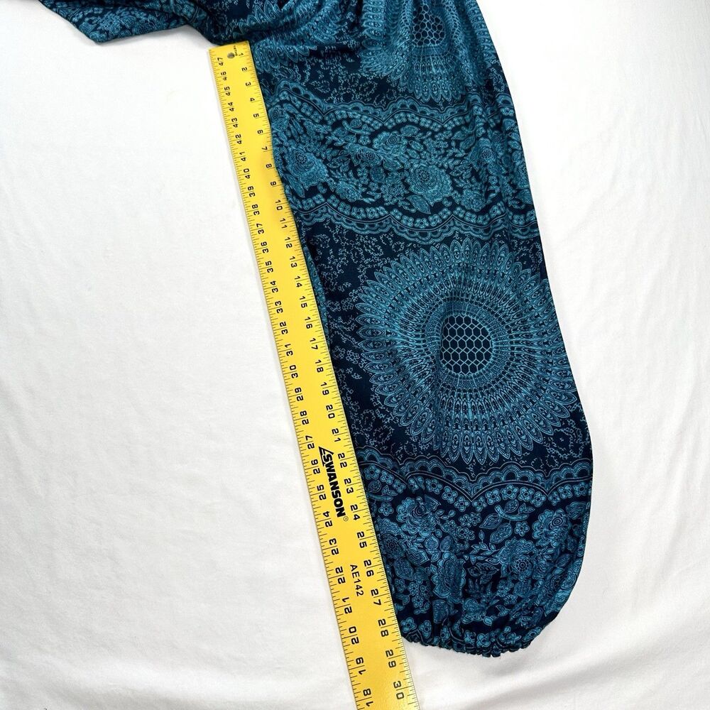 Bangkok Harem Pants High Waist Flowy Womens One Size Boho Festival Hippie Beach - Picture 10 of 13